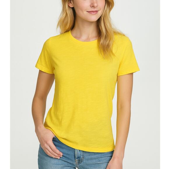 J. Crew Vintage Slub Cotton Crewneck T-Shirt Yellow AW770 Size XS - Picture 1 of 12